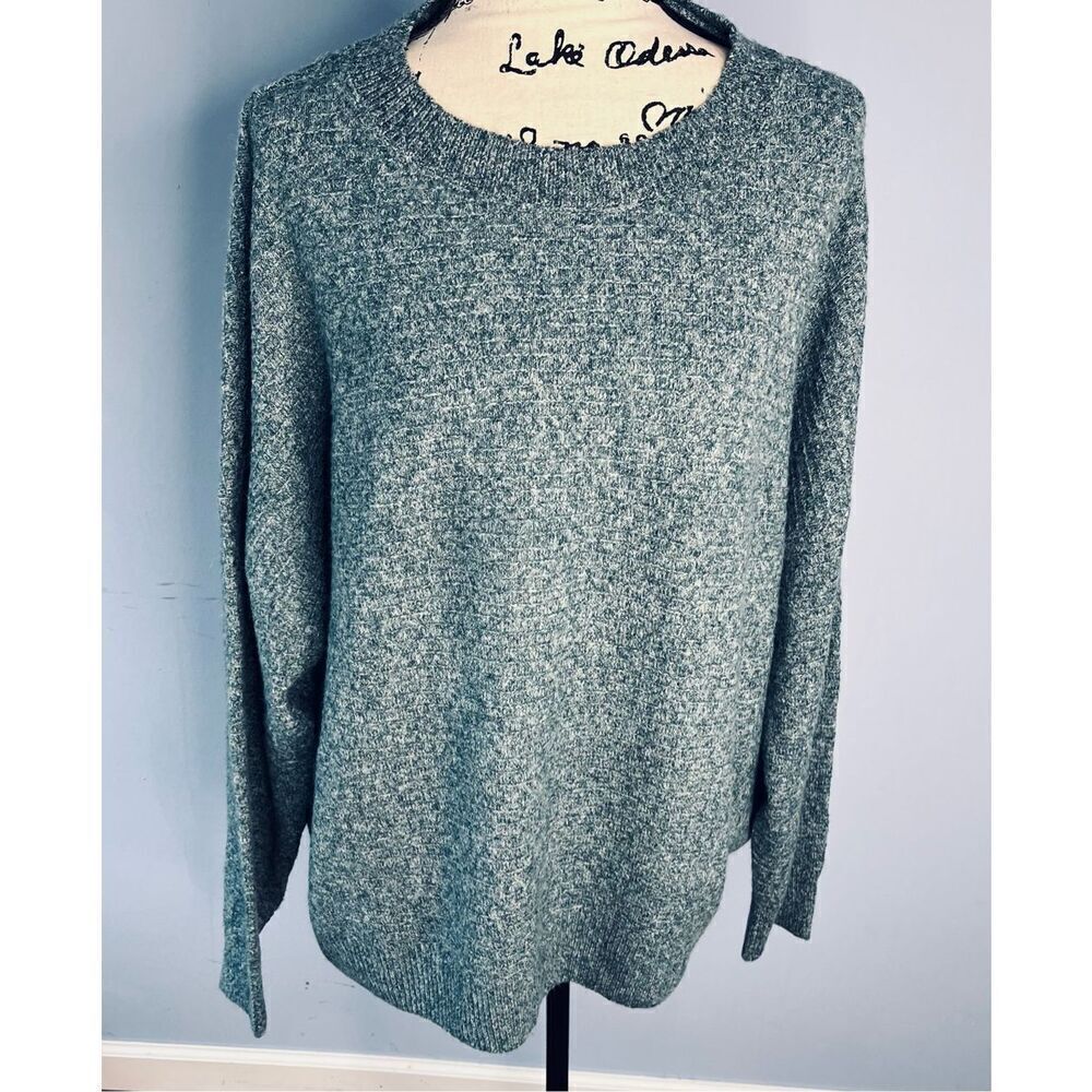 Vero Moda Women's 1X Plus Melange Sea Moss Long Sleeve T-Shirt Top NWT